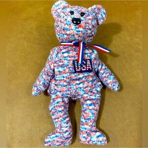 Beanie Baby red, white, and blue patriotic collectible bear